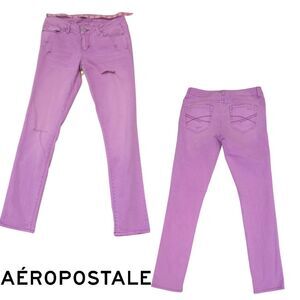 Aeropostale Women's Jeans Pink Lilac Size 3/4 Bayla Skinny